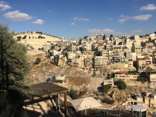 Mount of Olives on the left